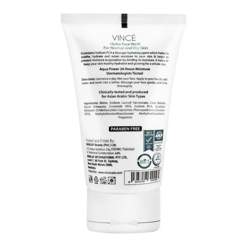 vince hydrating sulphate free hydra face wash, extra moisture, 120ml image2