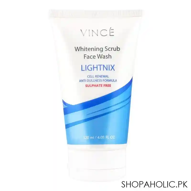 vince lightnix anti dullness whitening scrub face wash, 120ml main image