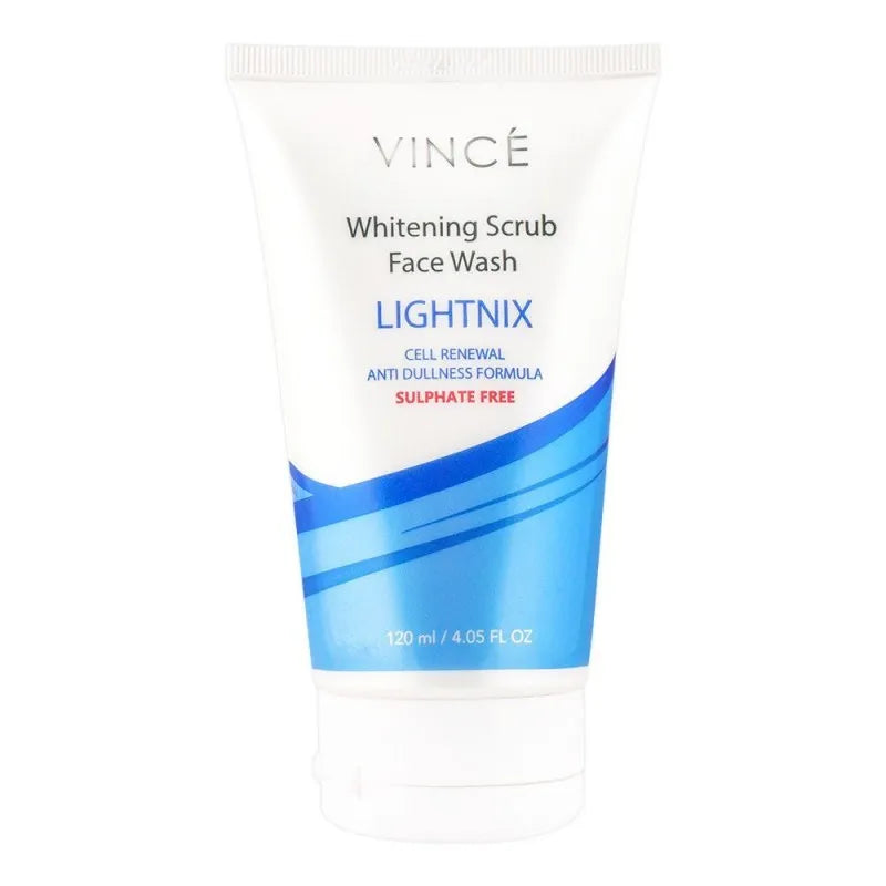 vince lightnix anti dullness whitening scrub face wash, 120ml main image