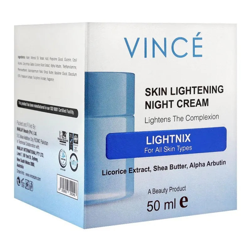 vince lightnix skin lightening night cream, all skin types, 50ml image2