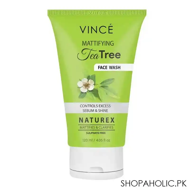 vince mattifying tea tree face wash, 120ml main image