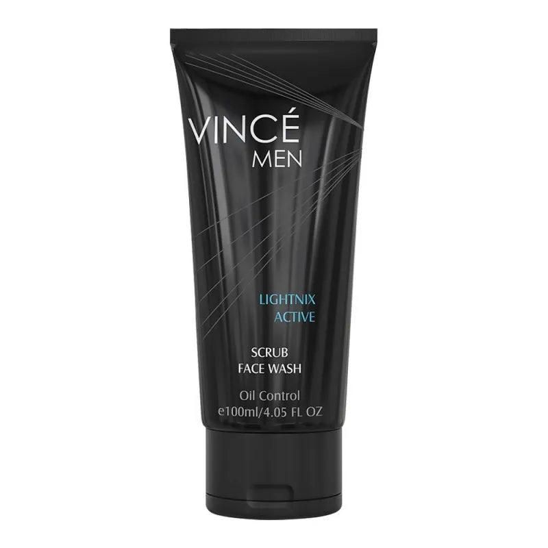 vince men lightnix active scrub face wash, oil control, 100ml main image