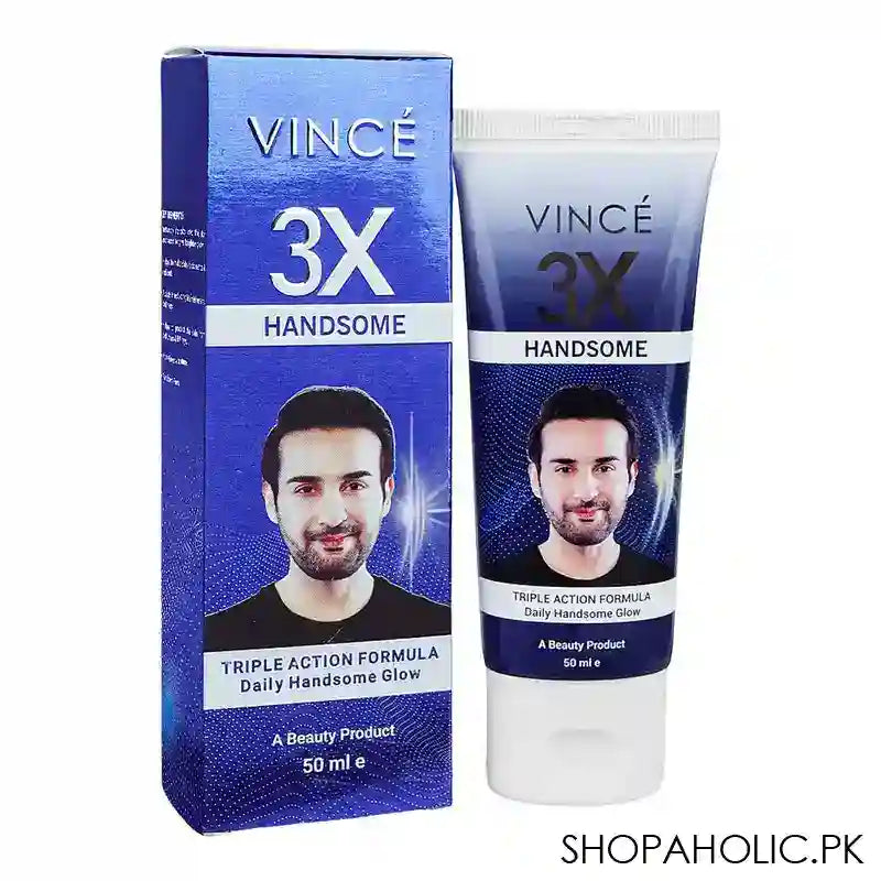 Vince Men's 3X Handsome Cream With Vitamin B3, Non-Greasy, Paraben-Free, Vegan, 50ml - Main Image