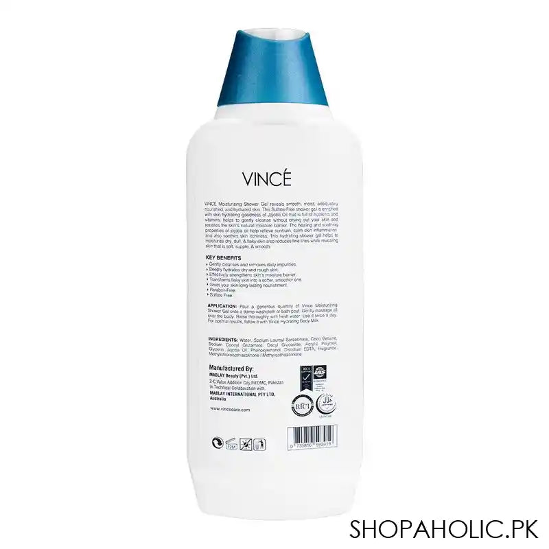 Vince Moisturizing With Jojoba Oil Sulfate Free Shower Gel, 300ml - Image 3