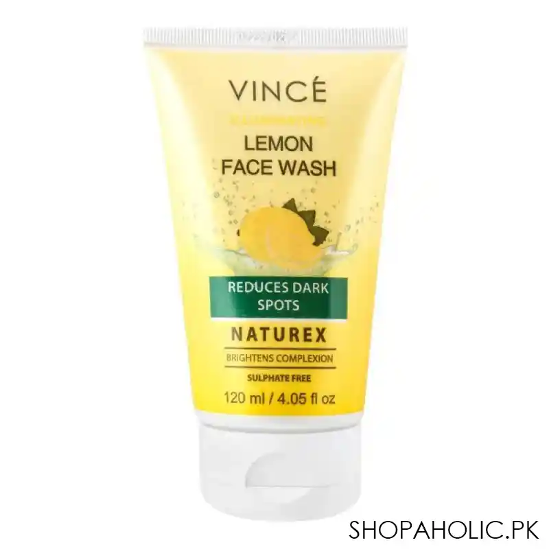 vince naturex illuminating lemon face wash, 120ml main image