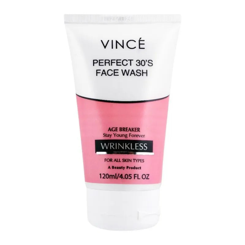 vince perfect 30's age breaker wrinkless face wash, all skin types, 120ml main image