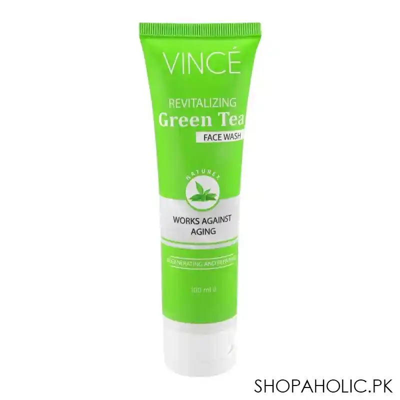 vince revitalizing green tea face wash, 100ml main image