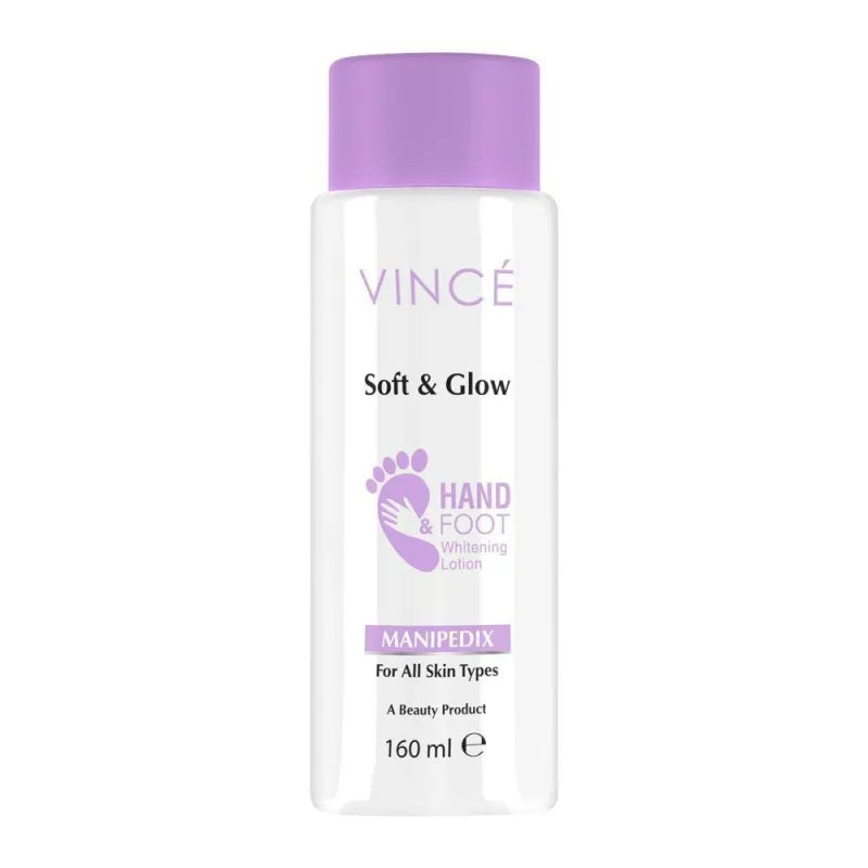 vince soft & glow manipedix hand & foot whitening lotion, all skin types, 160ml main image