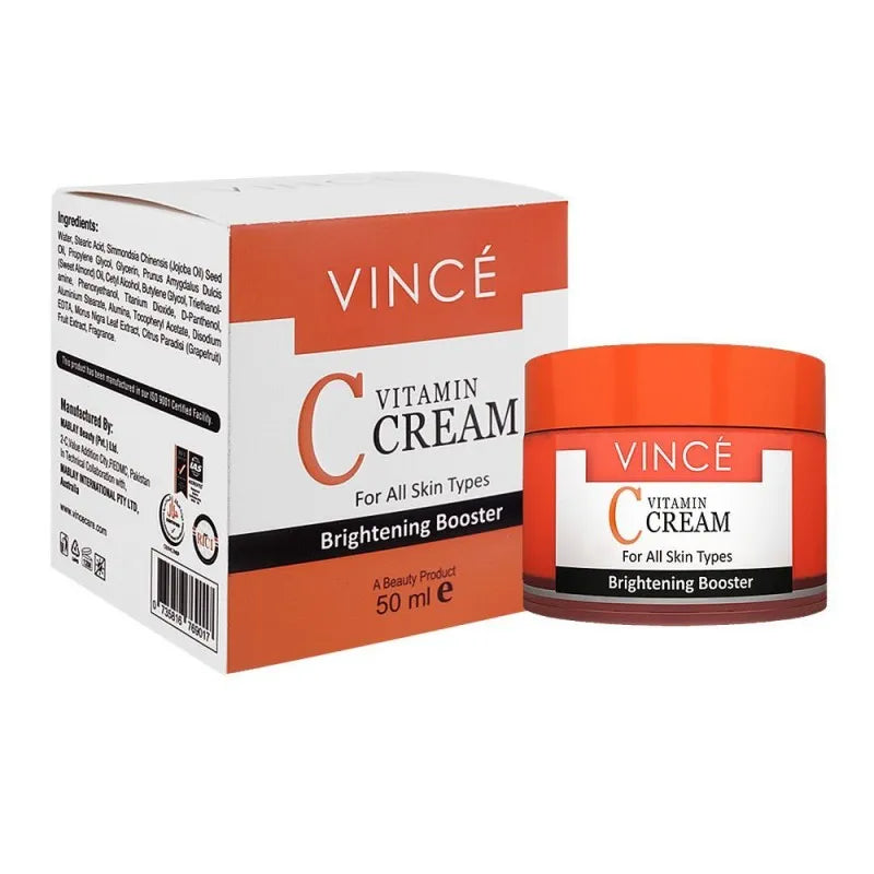 vince vitamin c brightening booster cream, for all skin types, 50ml main image