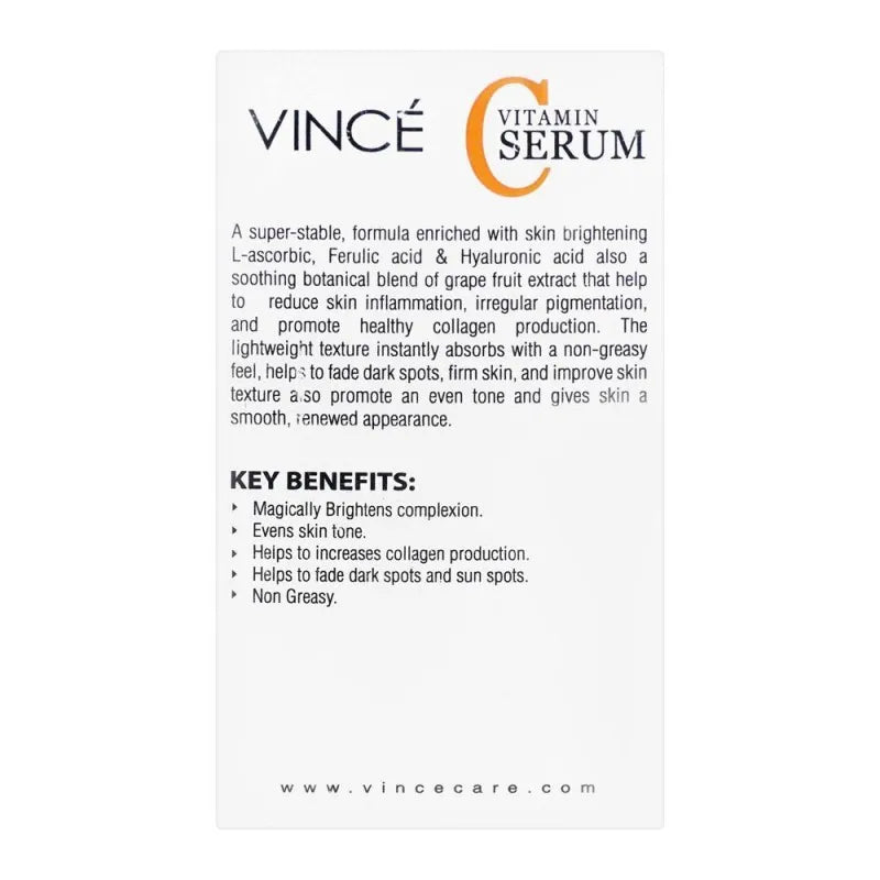 vince vitamin c l ascorbic & ferulic serum, 30ml image2