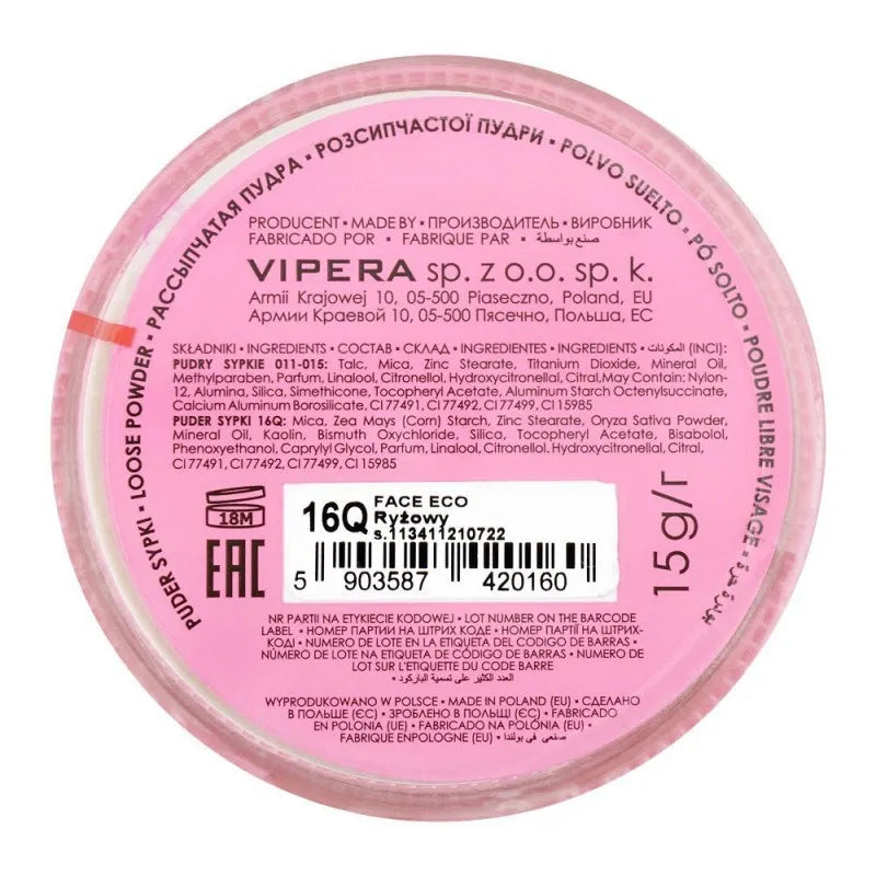 vipera face eco loose powder, 16, ryzowy image2