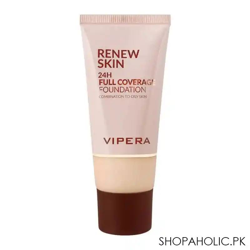 vipera renew skin 24h full coverage foundation combination to oily skin, 02 fair main image