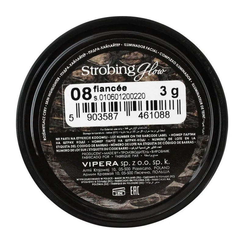 vipera strobing glow highlighter, 08 fiancee image3