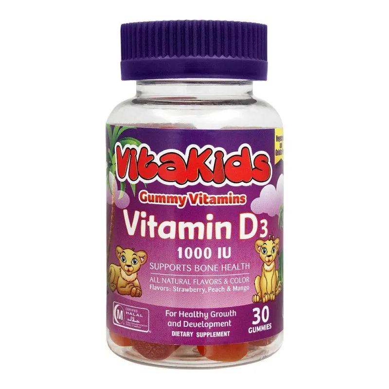 vitakids vitamins d3 gummies, 1000iu, 30 gummies, dietary supplement main image