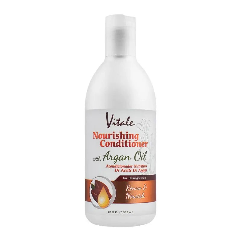 vitale argan oil renew & nourish nourishing conditioner, for damaged hair, 335ml main image