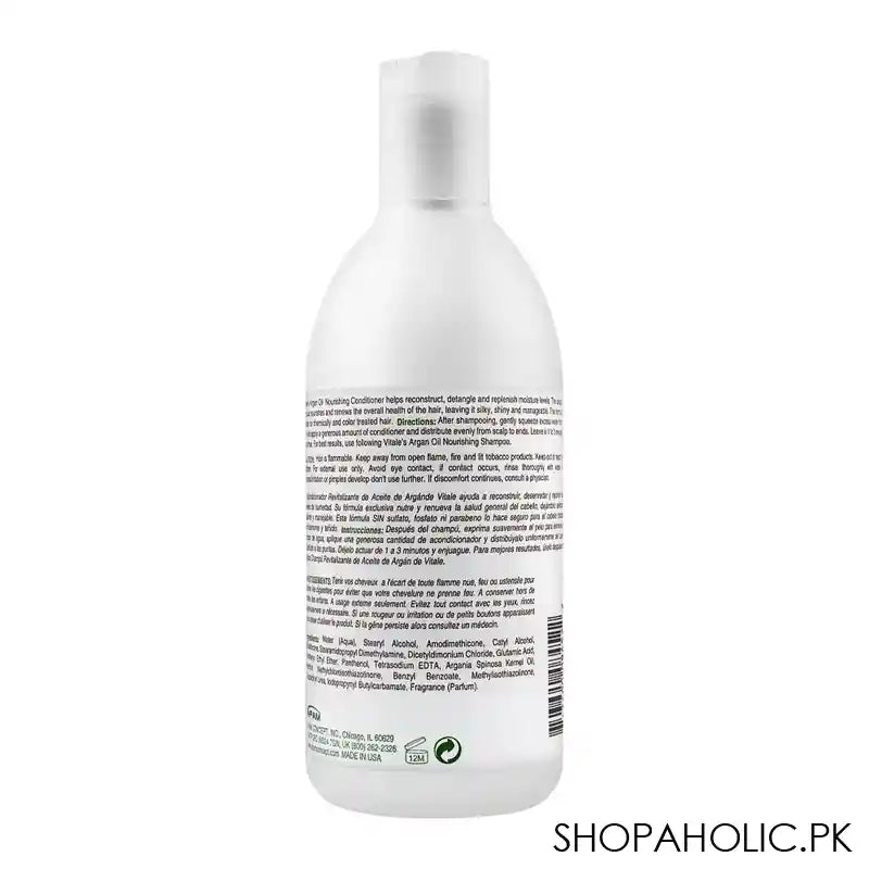 Vitale Argan Oil Renew & Nourish Nourishing Conditioner, For Damaged Hair, 355ml - Image 3