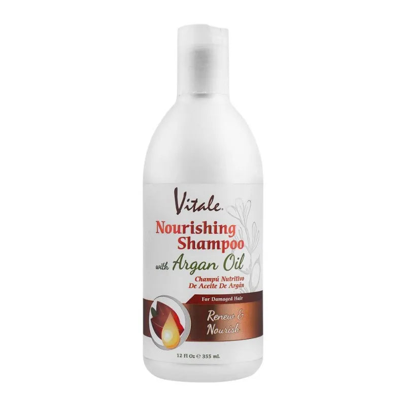 vitale argan oil renew & nourish nourishing shampoo, for damaged hair, 335ml main image