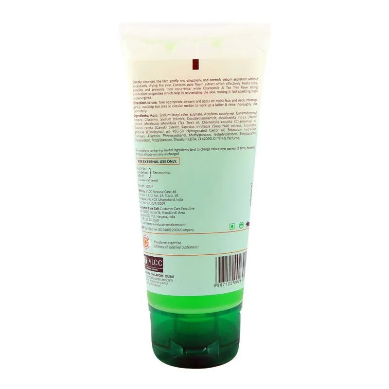 vlcc natural sciences chamomile & tea tree neem face wash 150ml image2