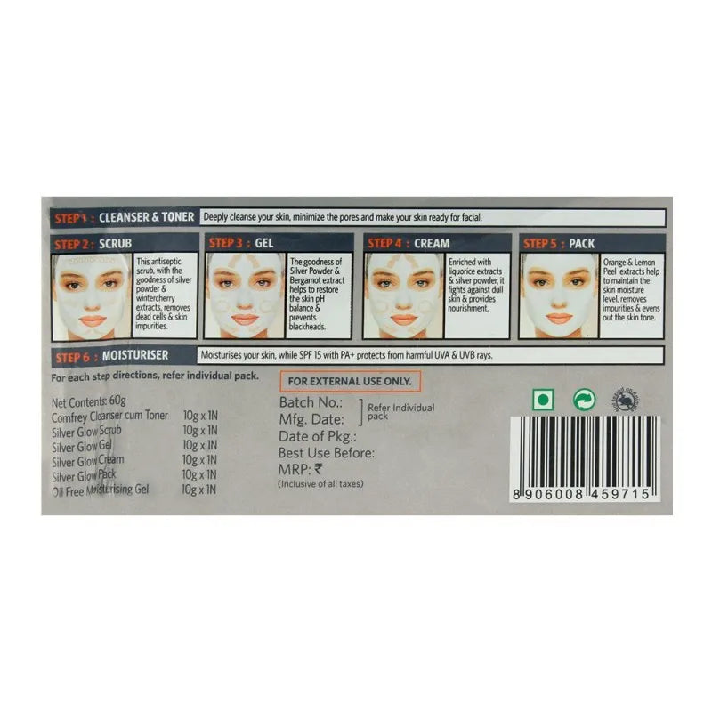 vlcc natural sciences silver 6 step facial kit 60g image2