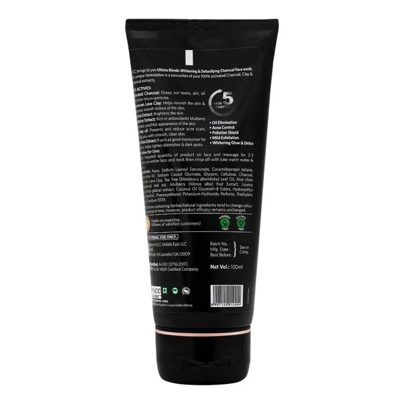 vlcc natural sciences ultimo blends charcoal face wash, all skin types, 100ml image2