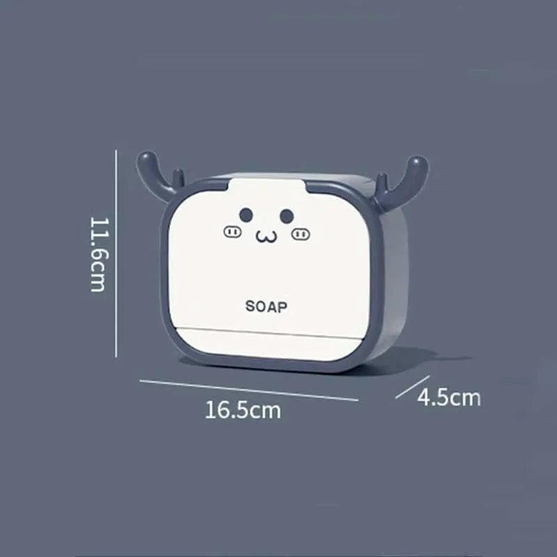 wall mounted deer shaped flip drain soap box with tray image6