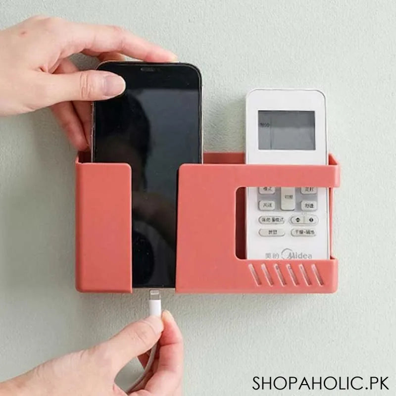 wall mounted double lattice remote control & mobile phone holder main image