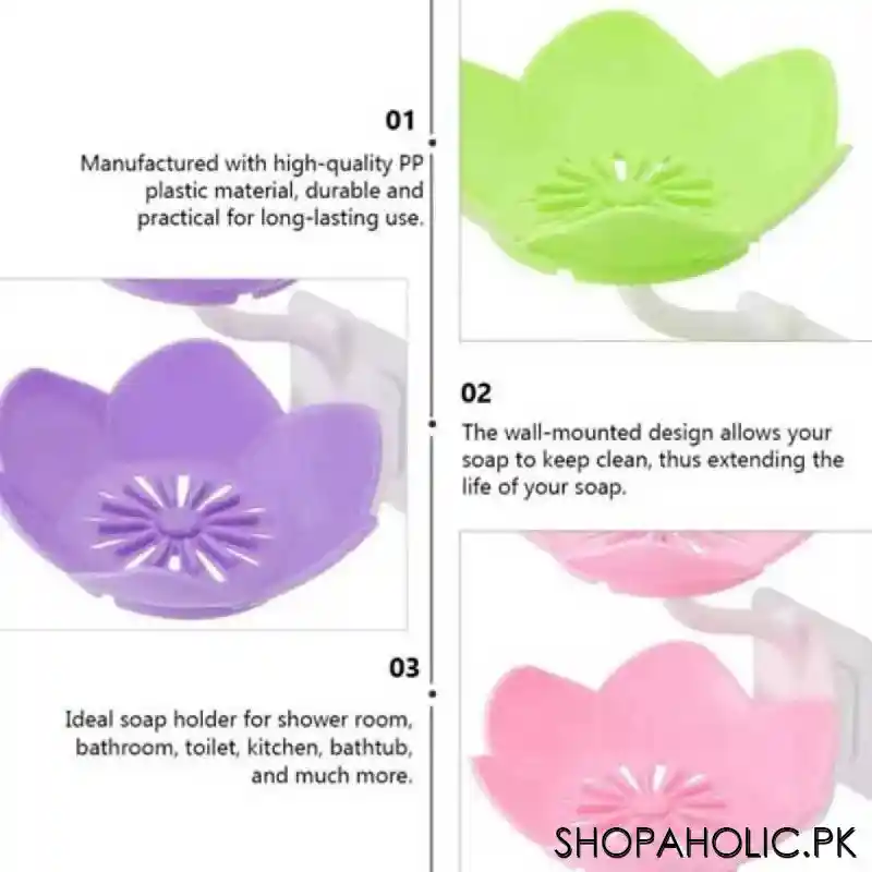 wall mounted double layer lotus flower shaped soap holder image3