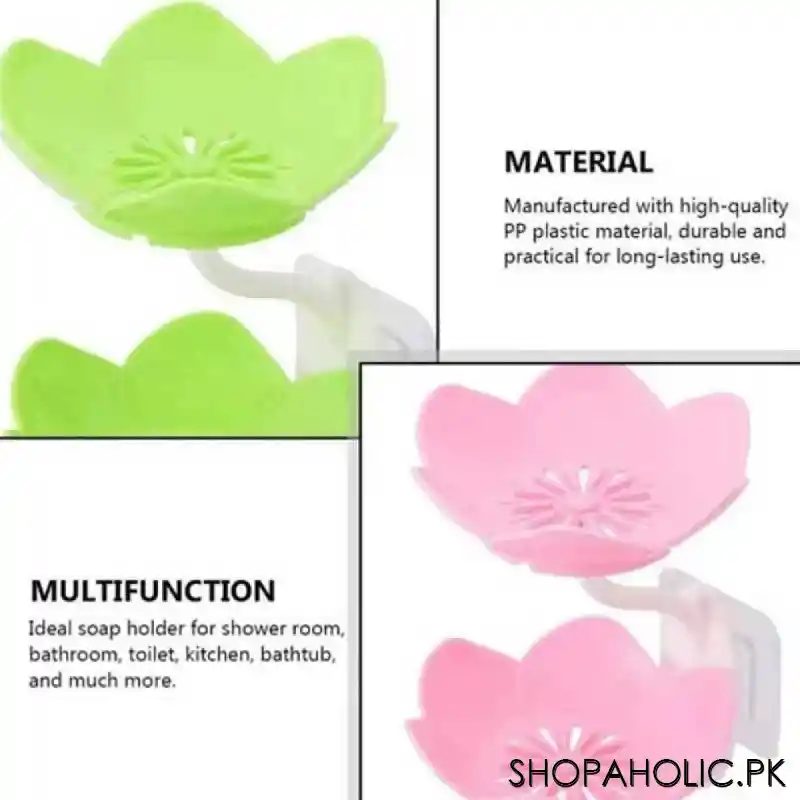 wall mounted double layer lotus flower shaped soap holder image4