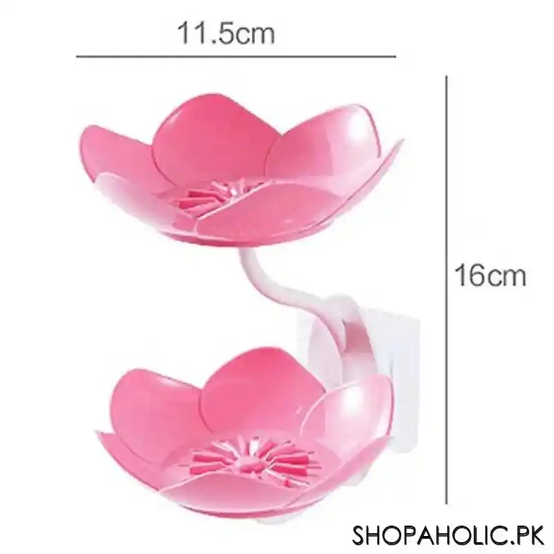 wall mounted double layer lotus flower shaped soap holder image6