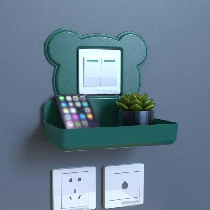 wall mounted mickey mouse shaped socket mobile phone storage holder main image