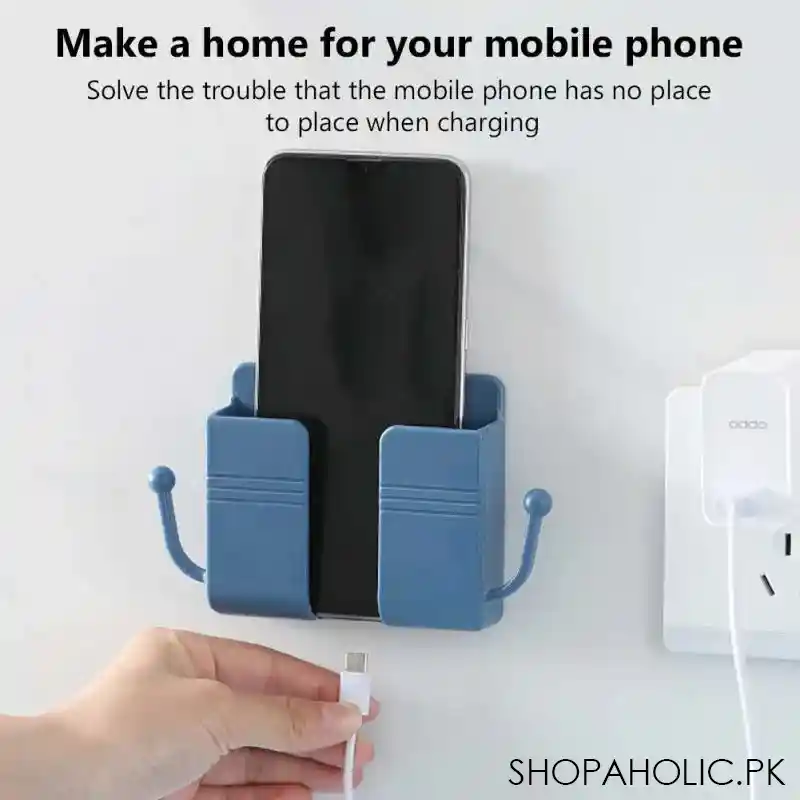 wall mounted mobile charging holder with dual hook image4