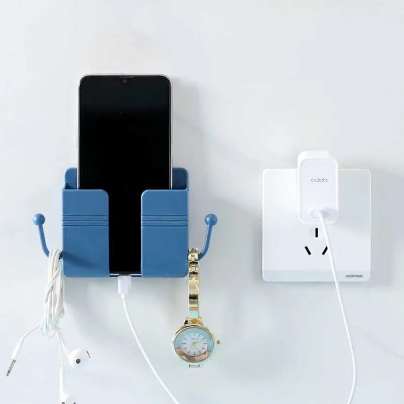 wall mounted mobile charging holder with dual hook main image