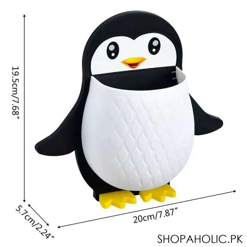 wall mounted penguin toothbrush storage holder image3