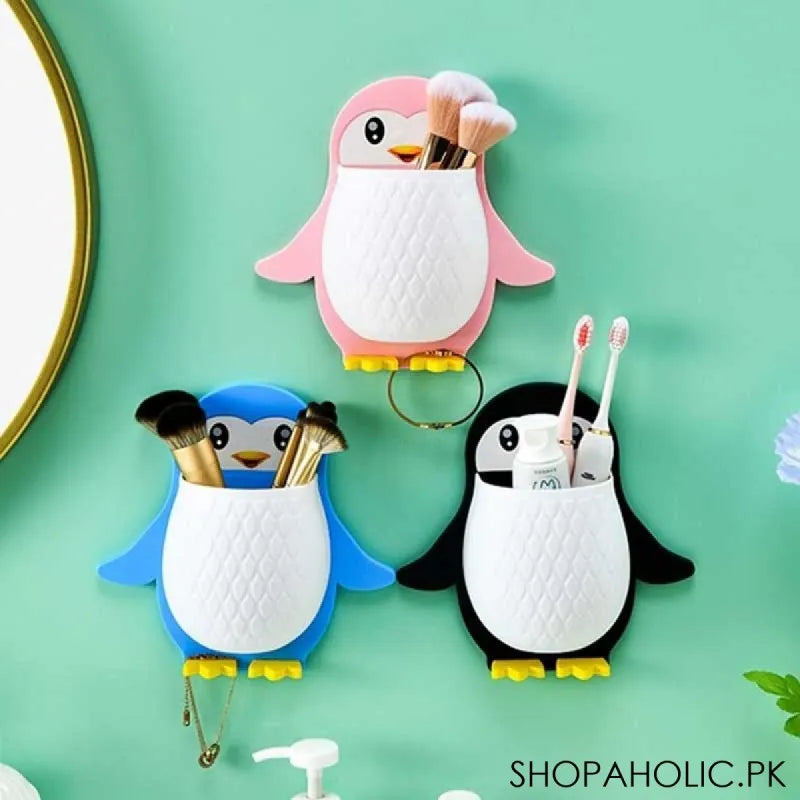 wall mounted penguin toothbrush storage holder image6