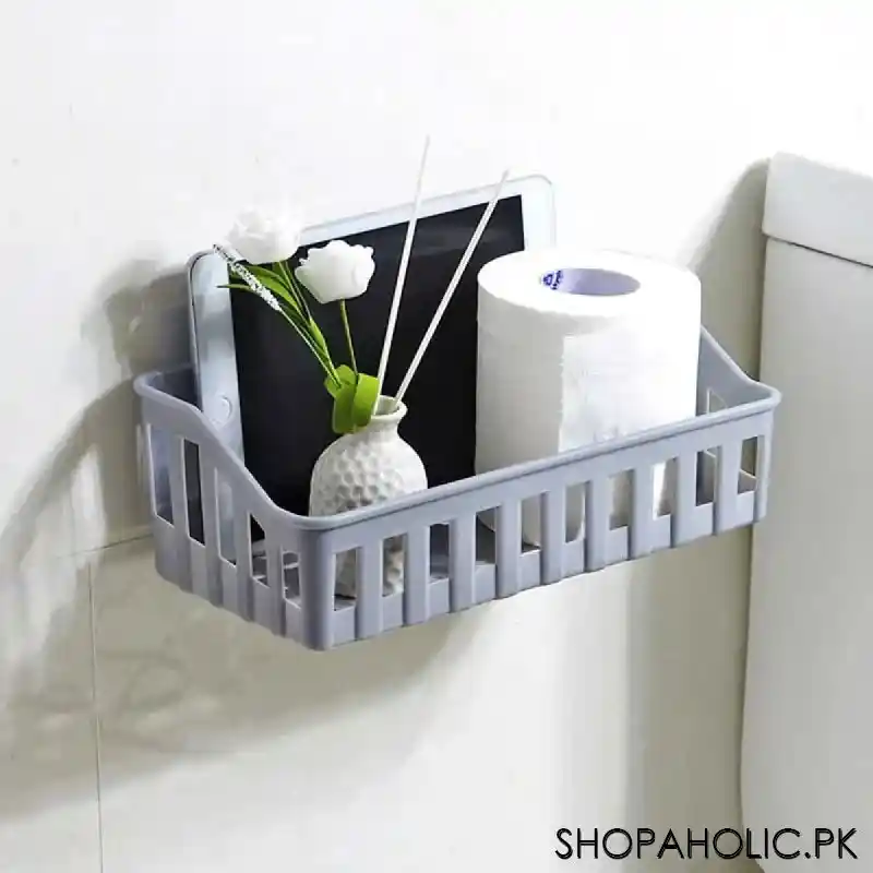 wall mounted plastic storage rack for kitchen and bathroom organizer image6