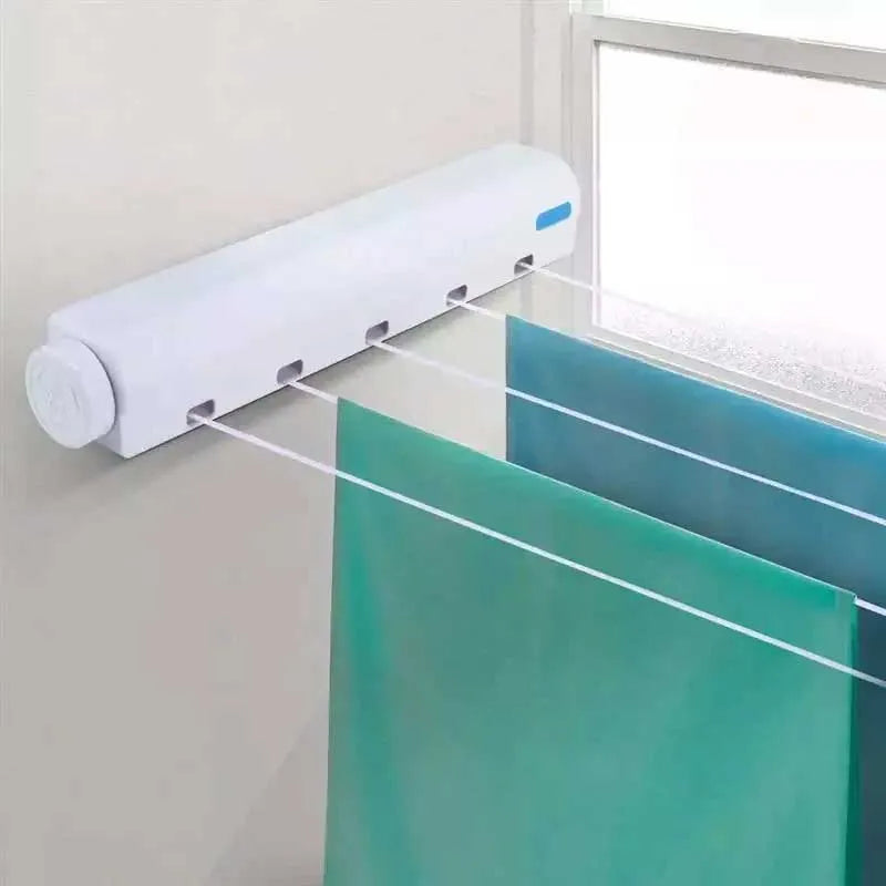 wall mounted retractable clothesline indoor outdoor laundry telescopic clothes drying hanger main image