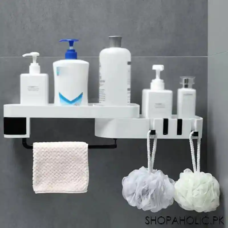 wall mounted rotatable bathroom corner shower caddy organizer image10