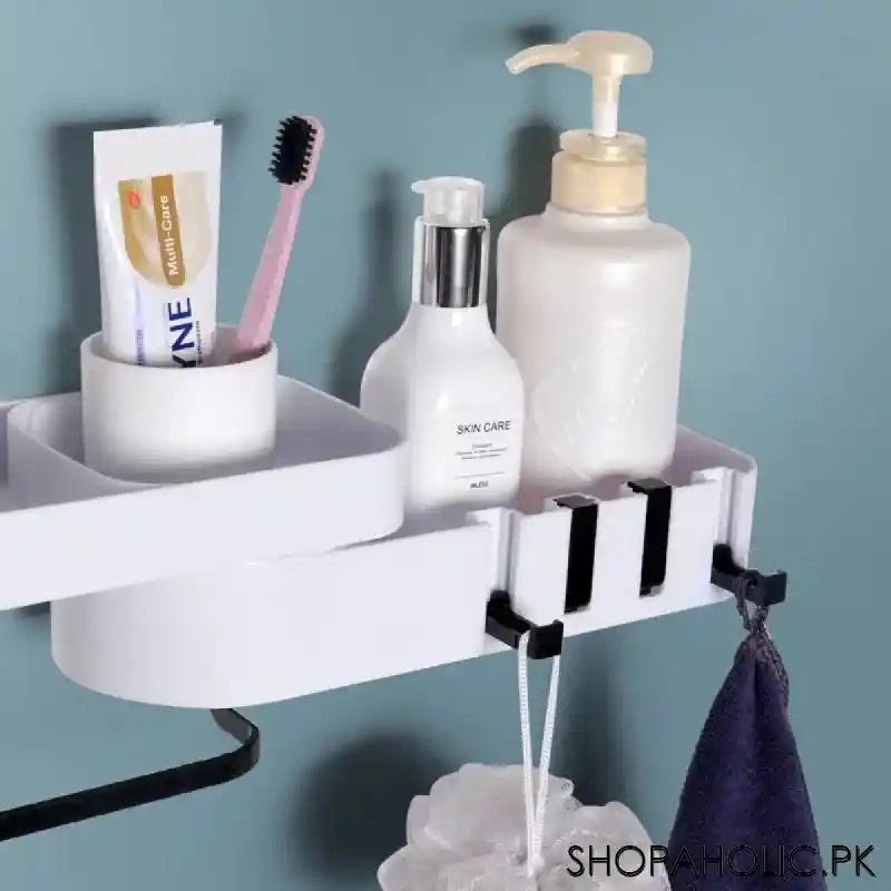 wall mounted rotatable bathroom corner shower caddy organizer image5