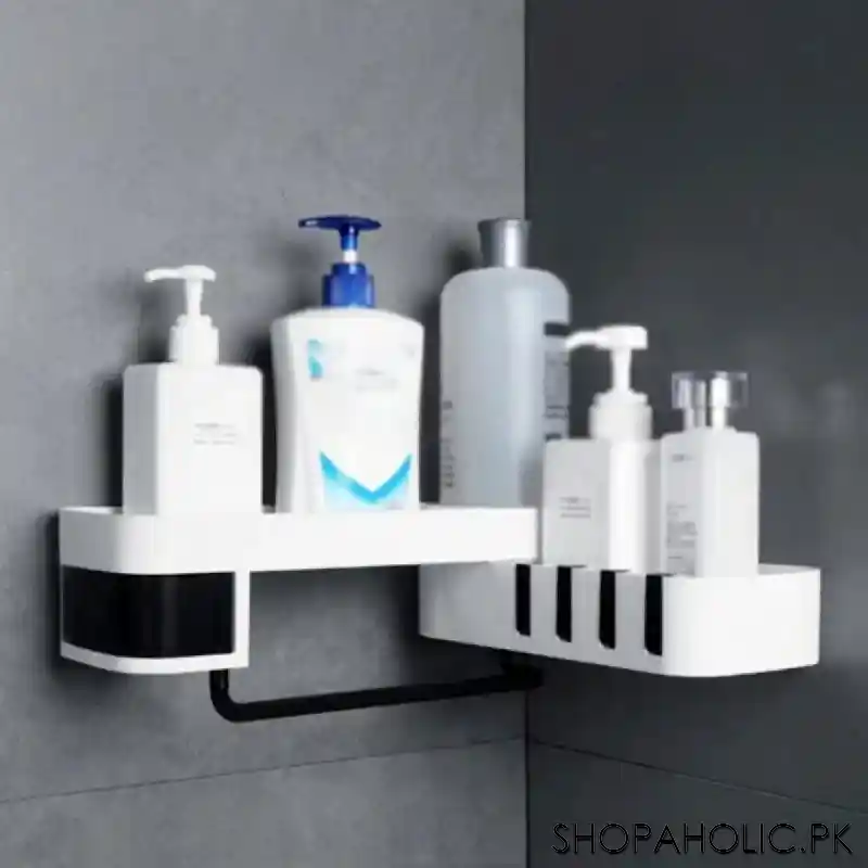 wall mounted rotatable bathroom corner shower caddy organizer main image