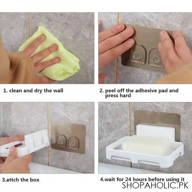 wall mounted self adhesive plastic soap holder image3