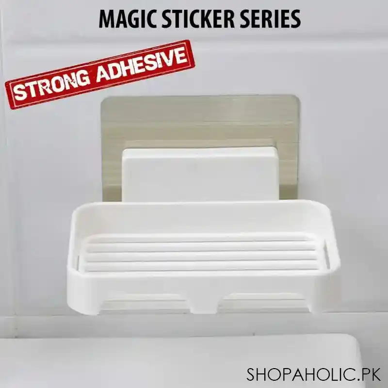 wall mounted self adhesive plastic soap holder image4