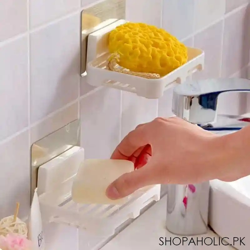 wall mounted self adhesive plastic soap holder image6