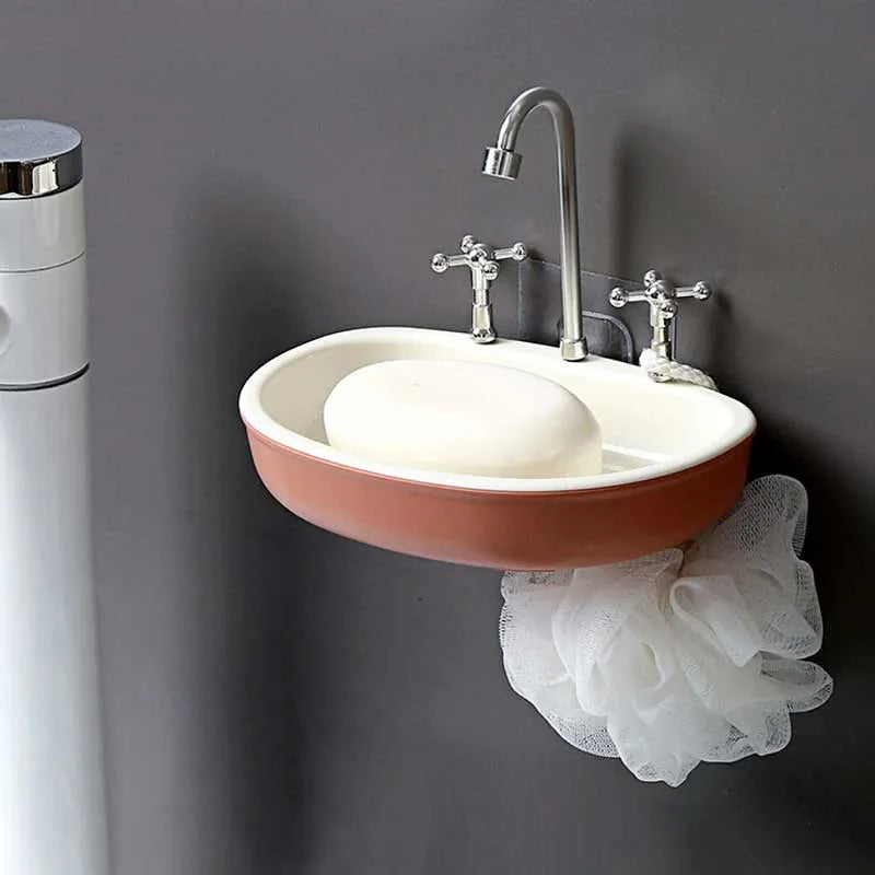 wall mounted vanity sink shape soap holder image2