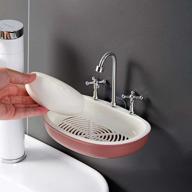 wall mounted vanity sink shape soap holder main image