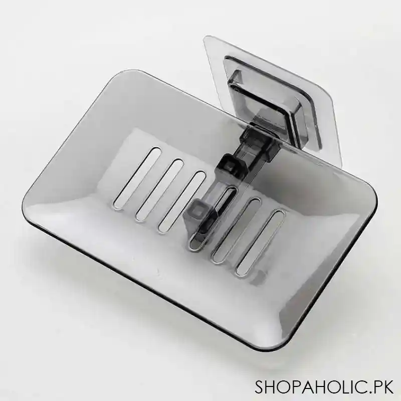 wall sticking acrylic soap dish plate tray holder image3