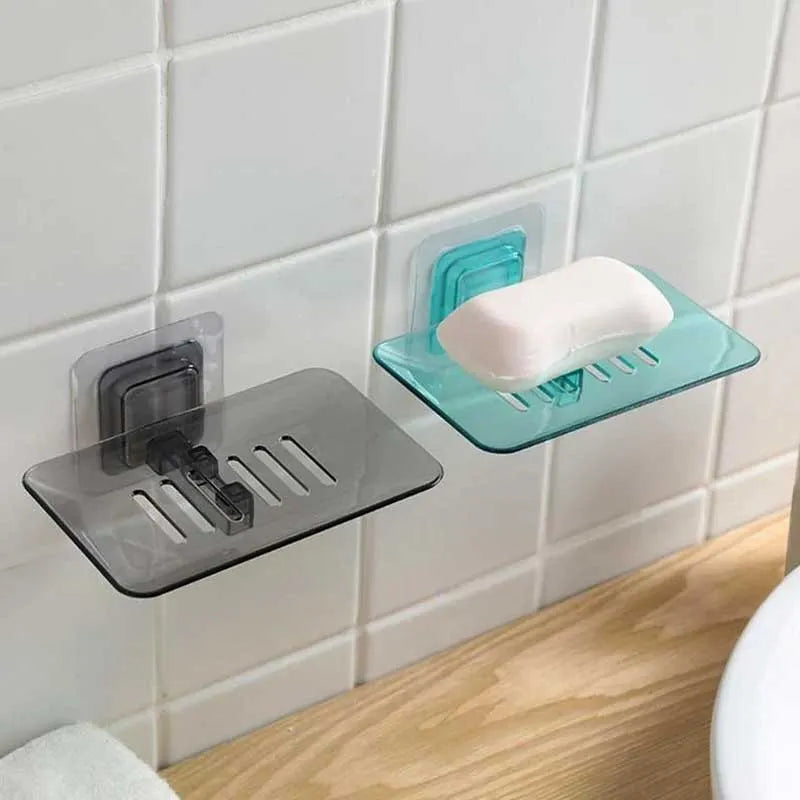 wall sticking acrylic soap dish plate tray holder image5