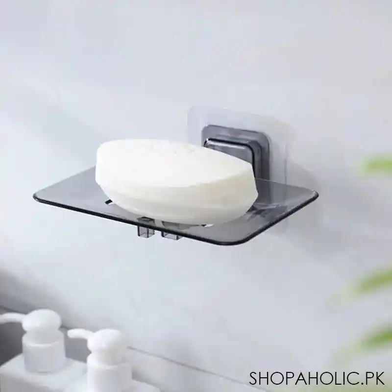 wall sticking acrylic soap dish plate tray holder main image