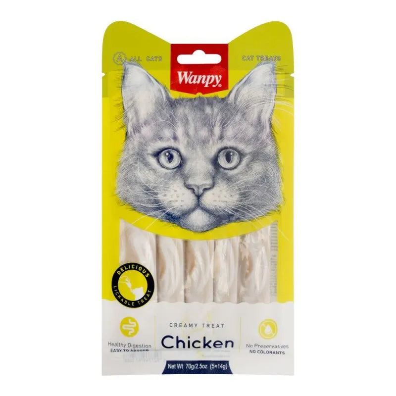 wanpy creamy chicken cat treats, cat food, 70g main image