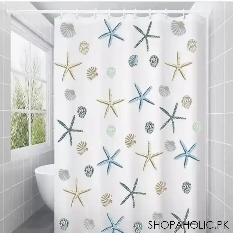 waterproof curtain shower with hooks image2