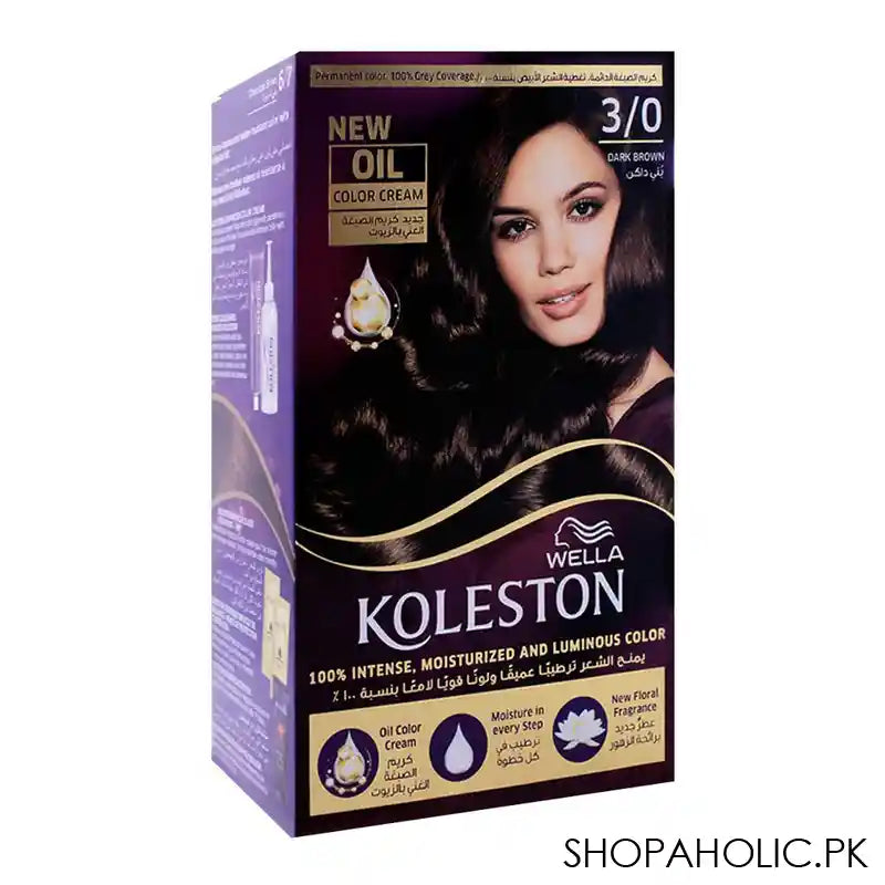 Wella Koleston Color Cream Kit, 3/0 Dark Brown - Main Image